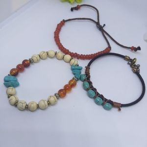 Stacked bohemian style bracelet